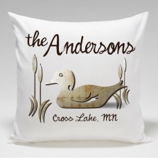 JDS Personalized Gifts Personalized Cabin WoodDuck Throw Pillow JMSI2331